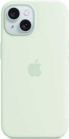 Apple iPhone 15 Sil Case MagS Soft Mint – iPhone 15 Silicone Case with MagSafe – Soft Mint (MWNC3ZM/A)