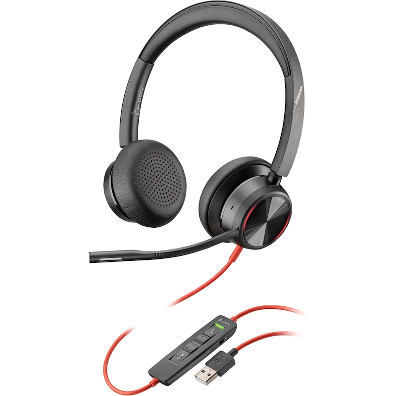 Poly Blackwire 8225 USB-A Stereo-Headset – UC-zertifiziert, ANC