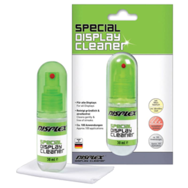 Displex Special Display Cleaner, 30ml Spray mit Mikrofasertuch
