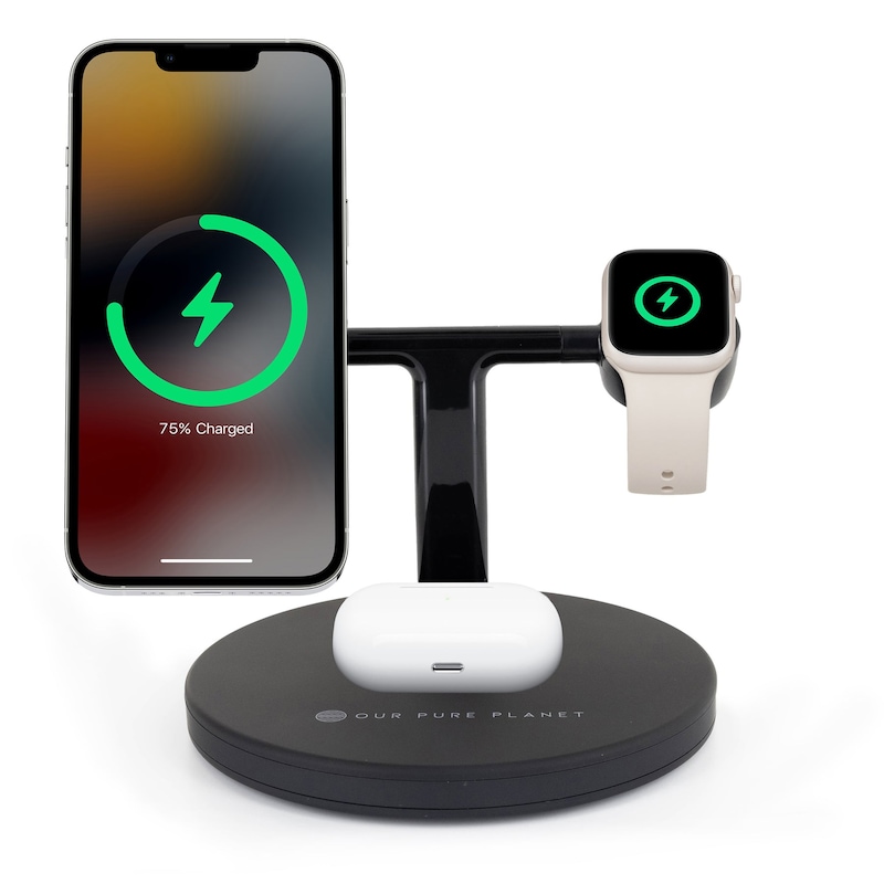 OUR PURE PLANET Wireless MagSafe Charging Dock 15W Quick Charge 3.0