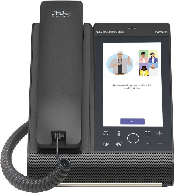 AudioCodes C470HD – VoIP-Telefon – mit Bluetooth-Schnittstelle mit Rufnummernanzeige – RTCP, RTP, SRTP (TEAMS-C470HDPS-DBW)