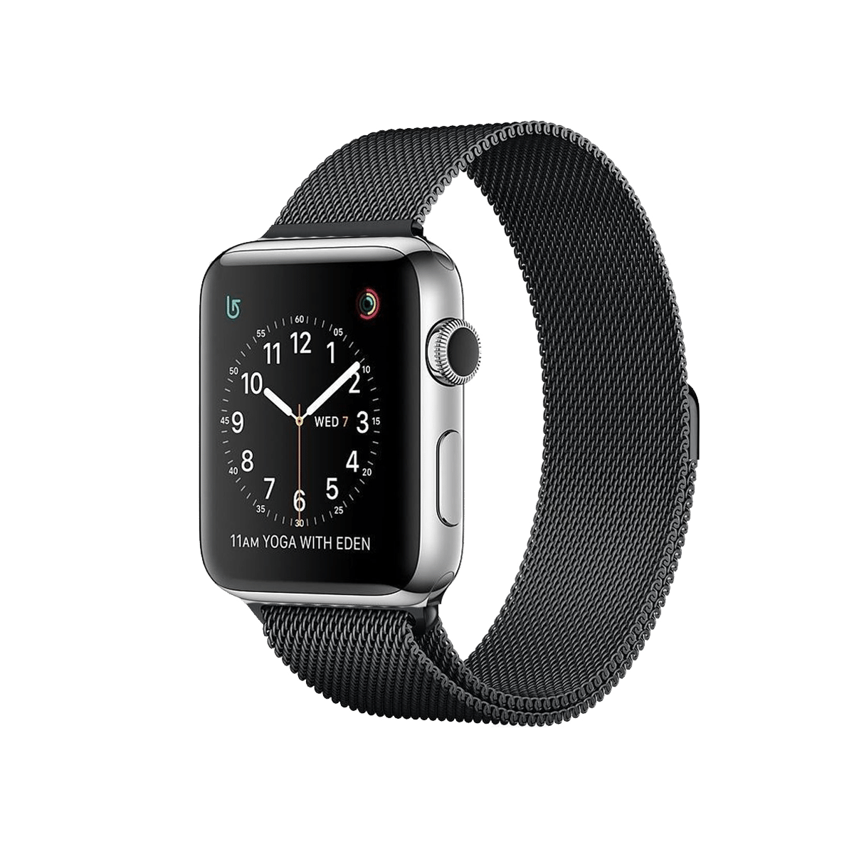 Refurbished Apple Watch Serie 2 | 42mm | Stainless Steel Silber | Schwarzes Sportarmband | GPS | WiFi B-grade