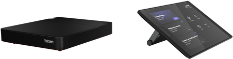 Lenovo ThinkSmart Core – Controller Kit – Kit für Videokonferenzen (Touchscreen-Konsole, Mini-PC) – mit 3 Jahre Lenovo Premier Support + 1 Jahr Wartung – Certified for Microsoft Teams Rooms – Raven Black, rot (Unterseite)