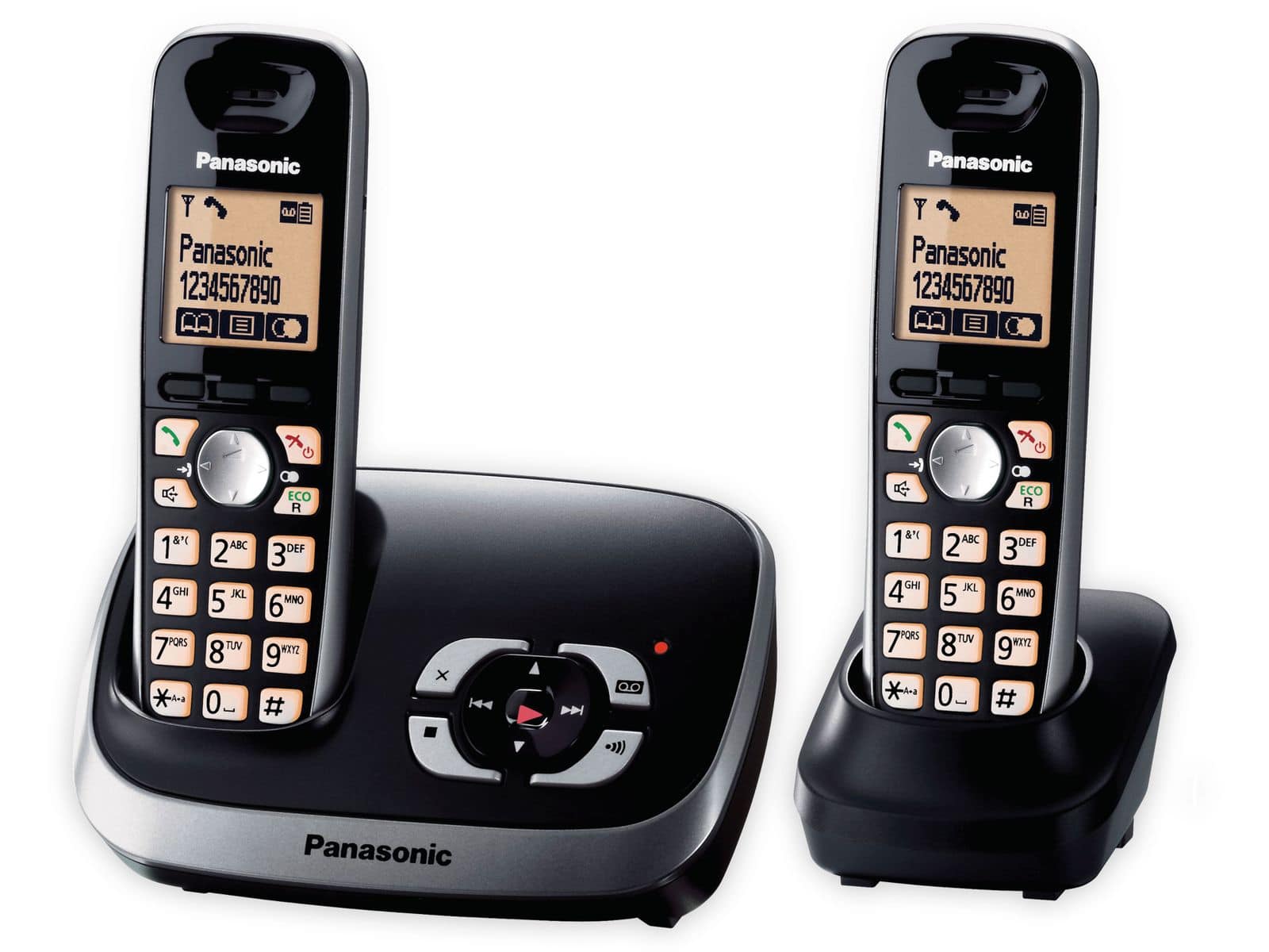 PANASONIC DECT-Telefon KX-TG6522GB, Duo, mit AB, schwarz