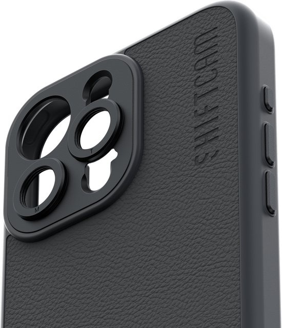 ShiftCam iPhone 15 Pro Max Tasche – Hartschalenkoffer für LensUltra Objektive – veganes Leder – kratzfrei – wasserfest – stoßfest – geeignet für iPhone 15 Pro Max – anthrazit