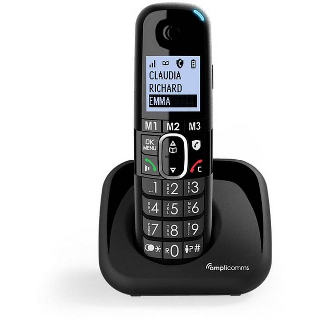 Amplicomms BigTel 1500 – Dect Mobilteil – Telefon – schwarz DECT-Telefon