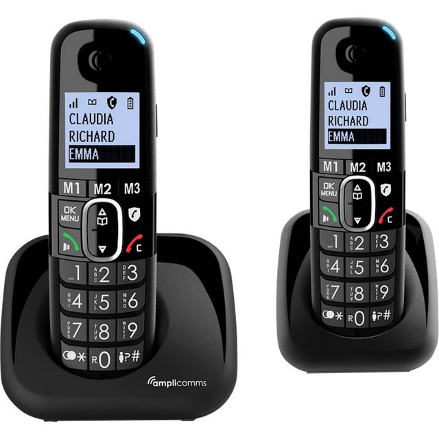 Amplicomms Amplicomms BigTel 1502 DECT-Mobilteil Freisprechen, für Hörgeräte komp Seniorentelefon