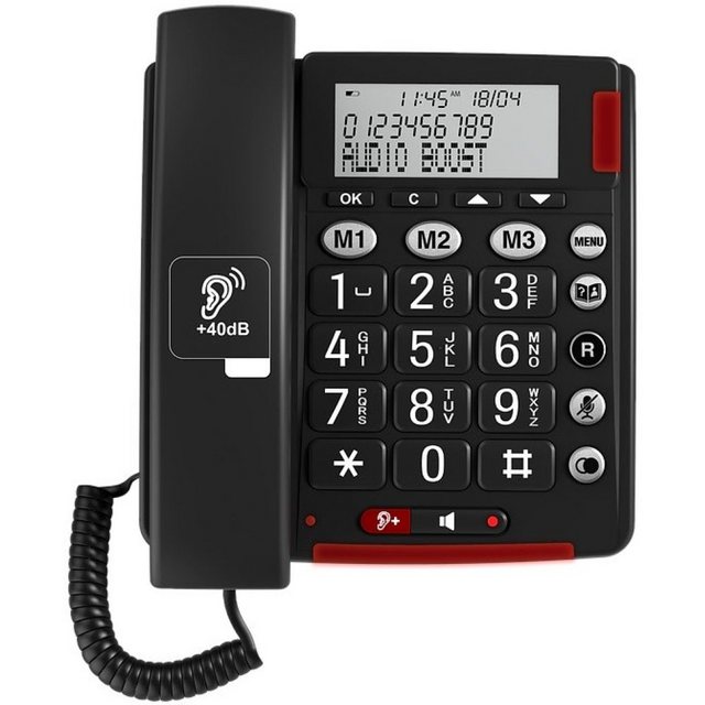 Amplicomms BigTel 50 Alarm Plus – Telefon – dunkelgrau Kabelgebundenes Telefon