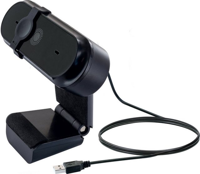 Schwaiger WCM10 Webcam (1280 x 720 Pixel, für Video Calls und digitale Besprechungen geeignet, Mikrofon mit Rauschunterdrückung, integrierte Privacy Abdeckung und Clip zum Befestigen)