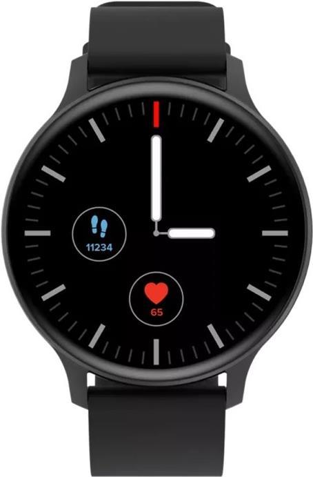 Canyon SW-68 – Metall – intelligente Uhr mit Riemen – Silikon – Anzeige 3,3 cm (1,28) – 64MB – Bluetooth – 50,6 g – Schwarz (CNS-SW68BB)