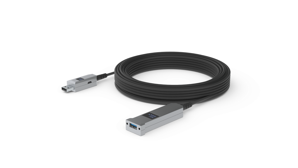 Huddly – USB-Kabel – USB Typ A (M) bis USB Typ A (W) – USB 3.1 Gen 1 – 15 m – Active Optical Cable (AOC) – Schwarz