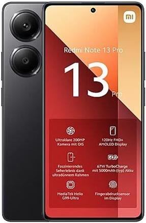 Xiaomi Redmi Note 13 Pro 16,9 cm (6.67) Dual-SIM Android 13 4G USB Typ-C 8 GB 256 GB 5000 mAh Schwarz (MZB0FWWEU)
