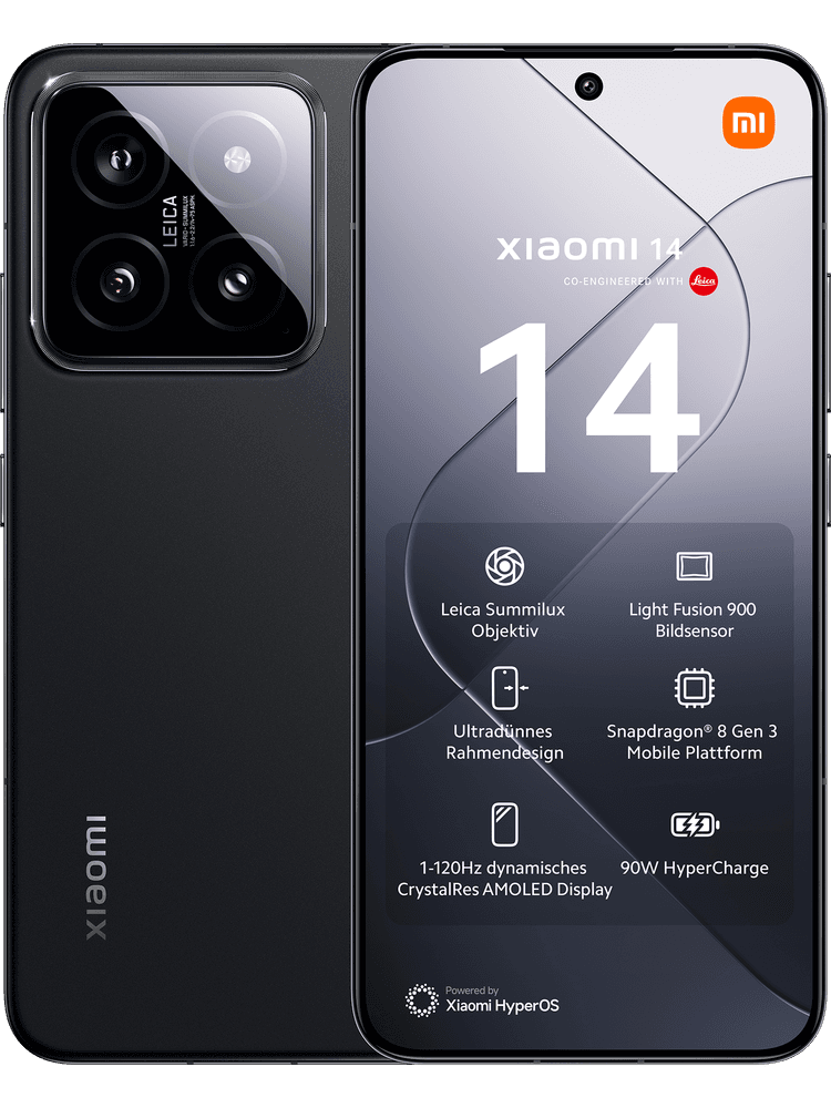 Xiaomi 14 512 GB Dual SIM Black mit GigaMobil M