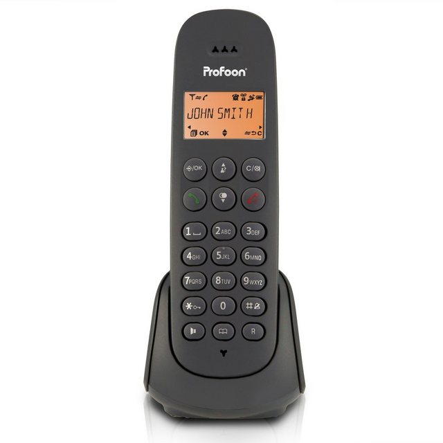 Profoon PDX300 Serie Schnurloses DECT-Telefon (Mobilteile: 1, DECT 1.8Ghz, Klarer DECT-Sound, speicher 50 Nr., Rückruffunktion, hörgerätetauglich)