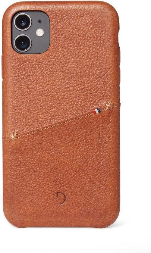 DECODED Lederrückseite – iPhone 11 – Hülle mit Kartenhalter – Hochwertiges europäisches Leder – Braun