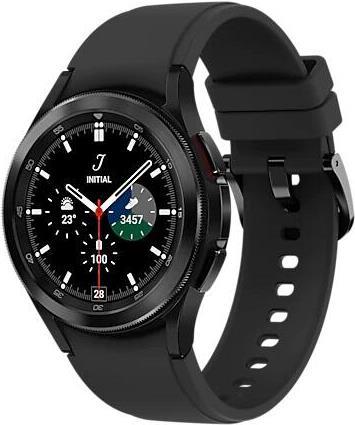 Samsung Galaxy Watch4 Classic – 42 mm – schwarz – intelligente Uhr mit Ridge Sport Band – Flouroelastomer – schwarz – Anzeige 3.04 cm (1.2) – 16 GB – 7.6 GB – NFC, Wi-Fi, Bluetooth – 46.5 g