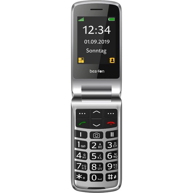 Beafon Bea-fon SL595 – Klapptelefon – schwarz/silber Smartphone (2,4 Zoll, 16 GB Speicherplatz)