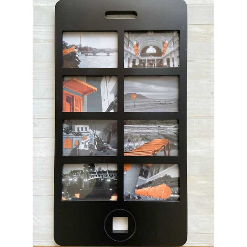 Großer Bilderrahmen - schwarz Smartphone - Foto Collage ca 35x65 cm