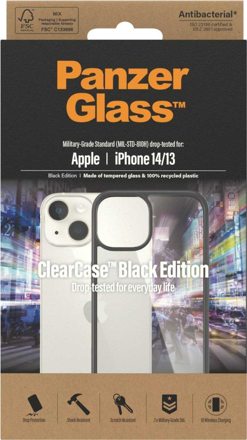 PanzerGlass ™ ClearCase Apple iPhone 2022 14 – 13 – Schwarz – Cover – Apple – iPhone 14 – Apple – iPhone 13 – Transparent (0405)