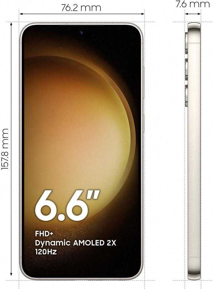 Samsung Galaxy S23+ – 5G Smartphone – Dual-SIM – RAM 8 GB / Interner Speicher 256 GB – OLED-Display – 6.6 – 2340 x 1080 Pixel (120 Hz) – Triple-Kamera 50 MP, 12 MP, 10 MP – front camera 12 MP – Cremefarben (SM-S916BZEDEUE)