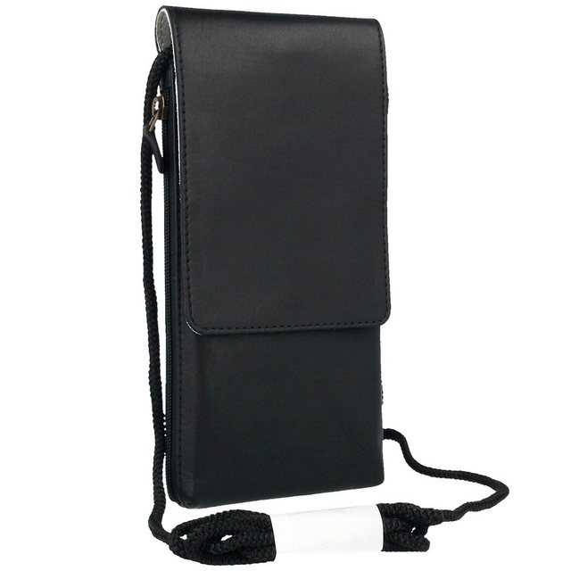 XiRRiX Handytasche Smartphone Umhängetasche aus Leder mit Reissverschlußfach (1-tlg., incl. Umhängeband), echt Leder