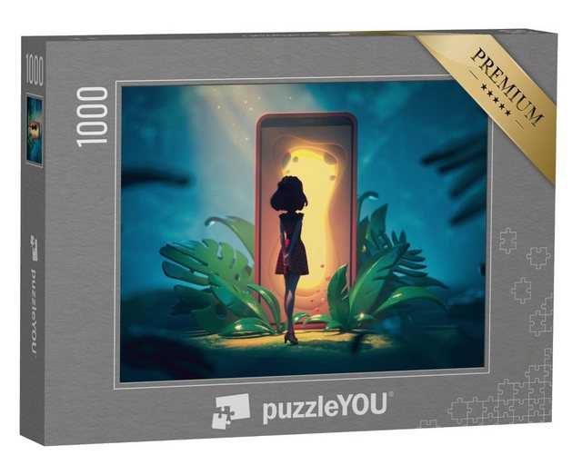 puzzleYOU Puzzle Das Smartphone, Tor zu einer anderen Welt, 1000 Puzzleteile, puzzleYOU-Kollektionen Illustrationen