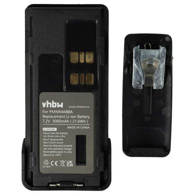 vhbw kompatibel mit Motorola DP4800, DP4800e, DP4601e, DP4801e, DP4801 Akku Li-Ion 3000 mAh (7,2 V)