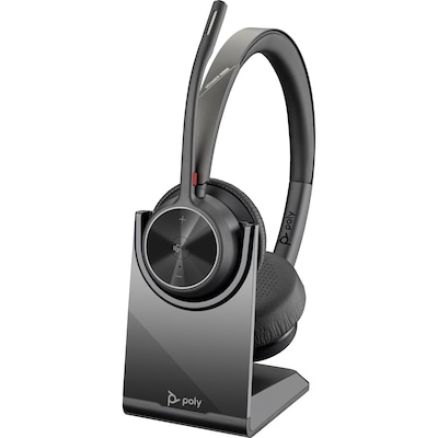 Poly VOYAGER 4320-M Stereo MS-Teams-zertifiziertes Headset mit Ladestation