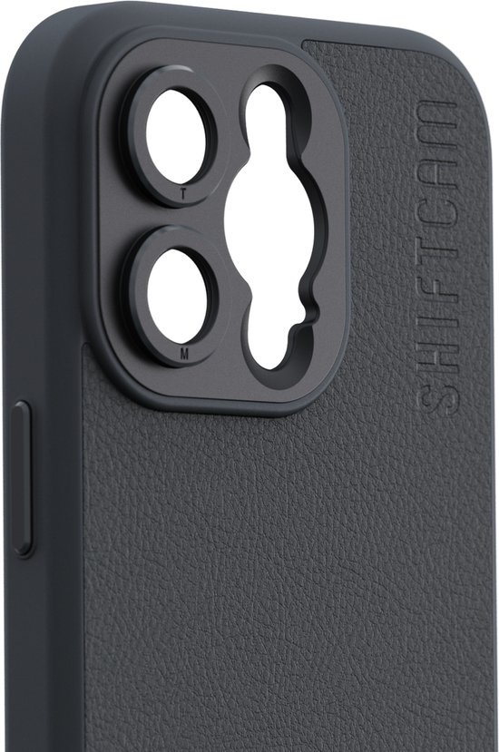 ShiftCam iPhone 14 Pro Etui – Hartschalenetui für LensUltra Objektive – veganes Leder – kratzfrei – wasserfest – stoßfest – geeignet für iPhone 14 Pro – anthrazit