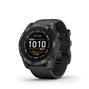 Garmin epix Pro - Standard Edition - 51 mm - slate gray fiber-reinforced polymer - intelligente Uhr mit Band - Silikon - schwarz - Handgelenkgröße: 127-210 mm - Anzeige 3,556 cm (1.4) - 32GB - Bluetooth, Wi-Fi, ANT+ - 98 g (010-02804-21)