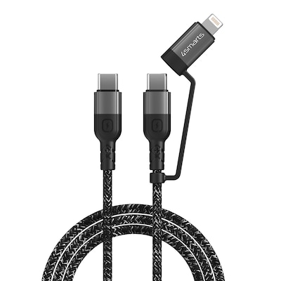 4smarts USB-C/USB-C & Lightning Kabel ComboCord CL 1.5m textil