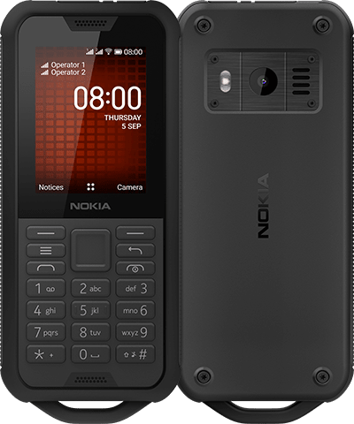 Nokia 800 Tough 6,1 cm (2.4 ) 0,5 GB 4 GB Hybride Dual-SIM Schwarz 2100 mAh (16CNTB01A08)