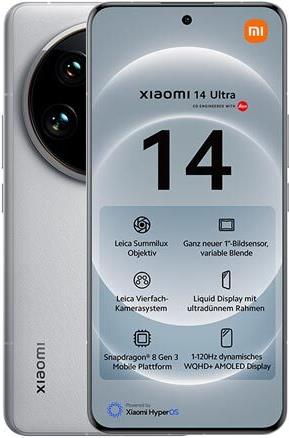 Xiaomi 14 Ultra 17,1 cm (6.73) Dual-SIM 5G USB Typ-C 16 GB 512 GB 5000 mAh Weiß (MZB0GUIEU)