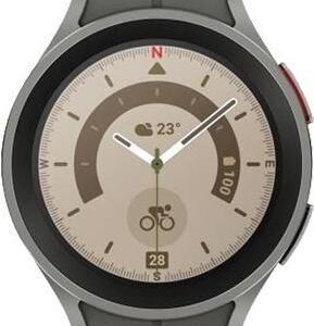 Samsung Galaxy Watch5 Pro - 45 mm - titanfarben grau - intelligente Uhr mit Sportband - Anzeige 3,46 cm (1.4) - 16GB - LTE, NFC, Wi-Fi, Bluetooth - 4G - 46,5 g (SM-R925FZTAXEF)