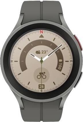 Samsung Galaxy Watch5 Pro – 45 mm – titanfarben grau – intelligente Uhr mit Sportband – Anzeige 3,46 cm (1.4) – 16GB – LTE, NFC, Wi-Fi, Bluetooth – 4G – 46,5 g (SM-R925FZTAXEF)