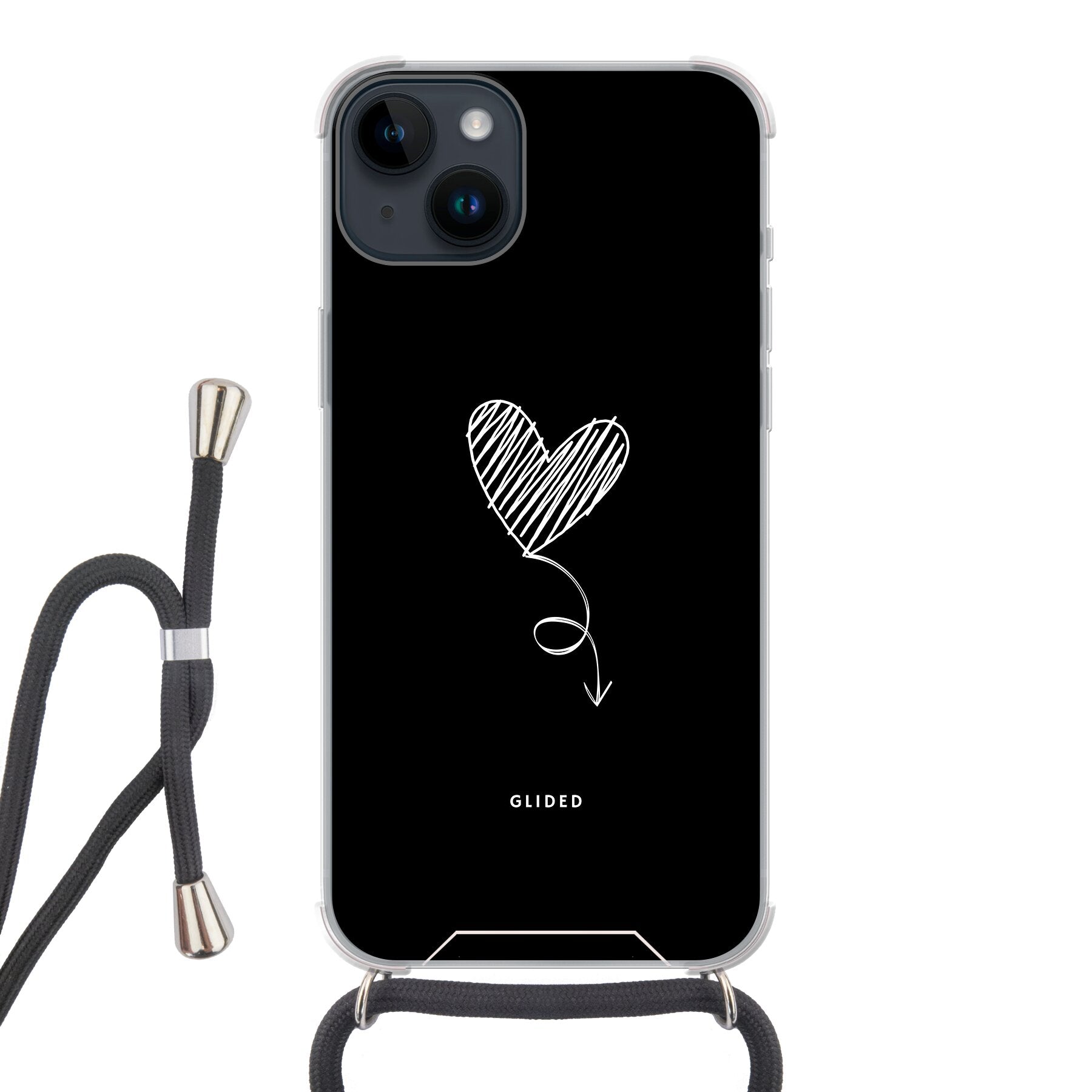 Dark Heart – iPhone 14 Plus Handyhülle – Crossbody case mit Band