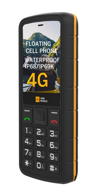 M9 (4G) Handy (6,1 cm/2,4 Zoll, 2 MP Kamera, robust, ergonomisch, Schnellwahl, Dual SIM, IP68, IP69K, MIL-STD 810H)